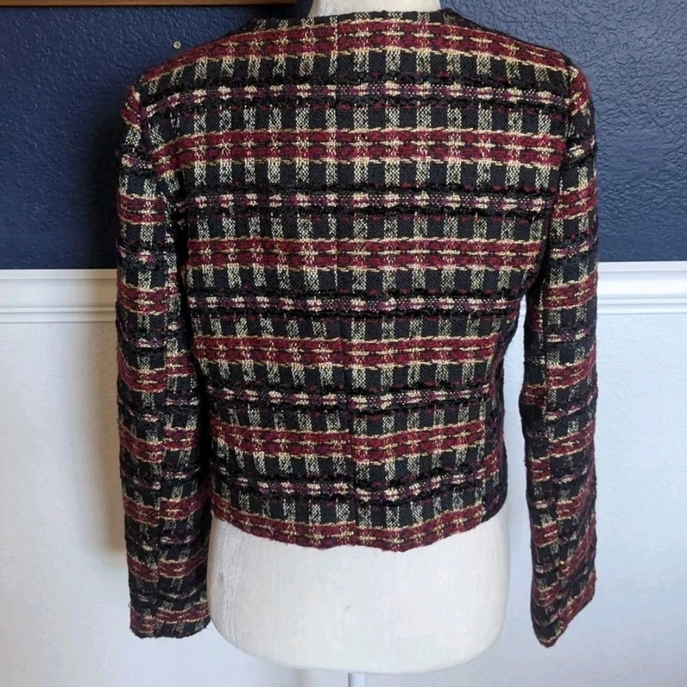 House of Harlow 1960 Tweed Cropped Jacket Gold Buttons - Picture 4 of 8
